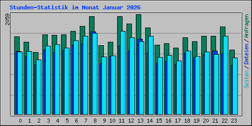 Stunden-Statistik im Monat Januar 2026